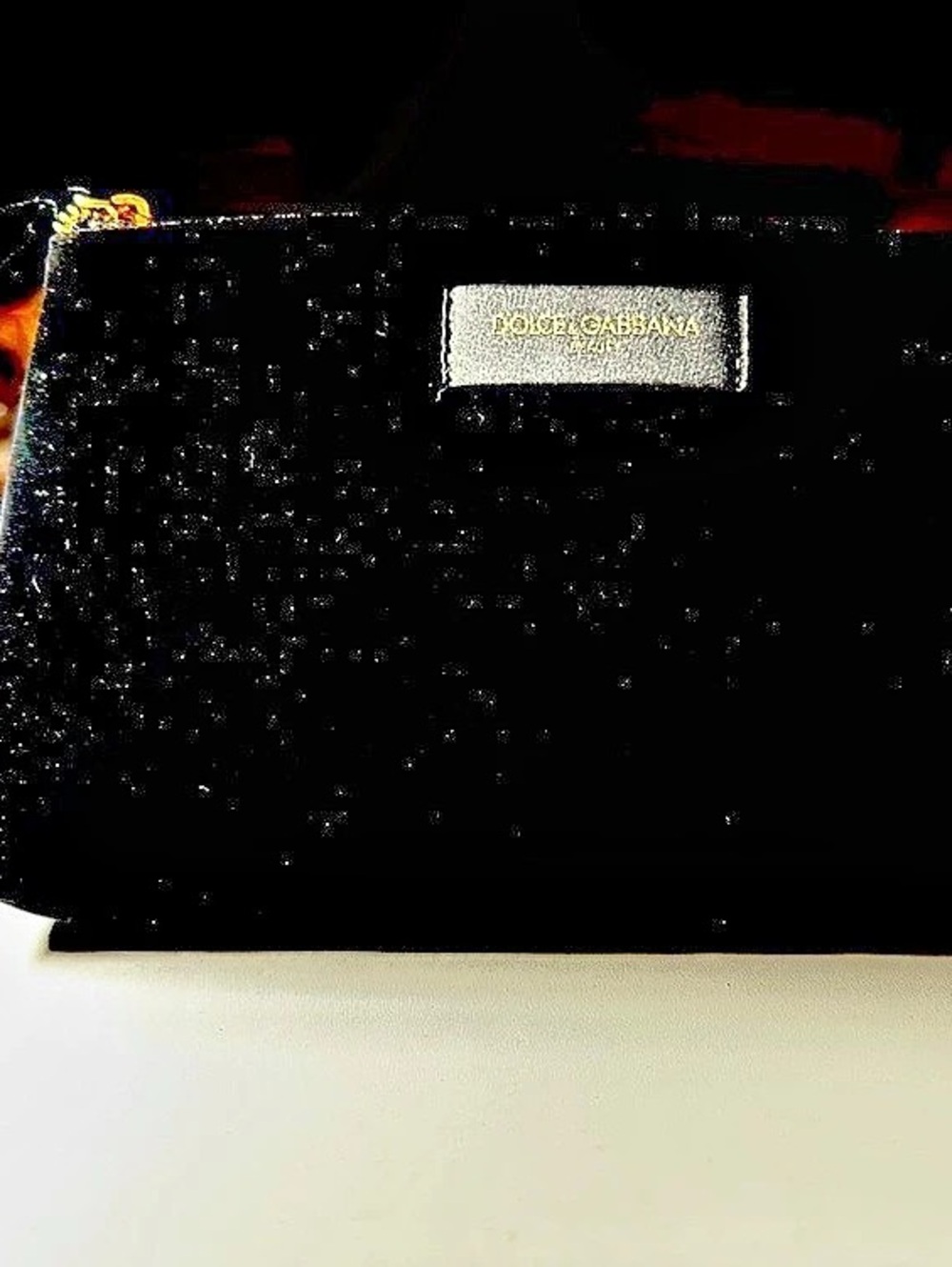 GWP: Dolce & Gabbana Beauty Black Velvet Cosmetic Pouch with Wristlet NWOT